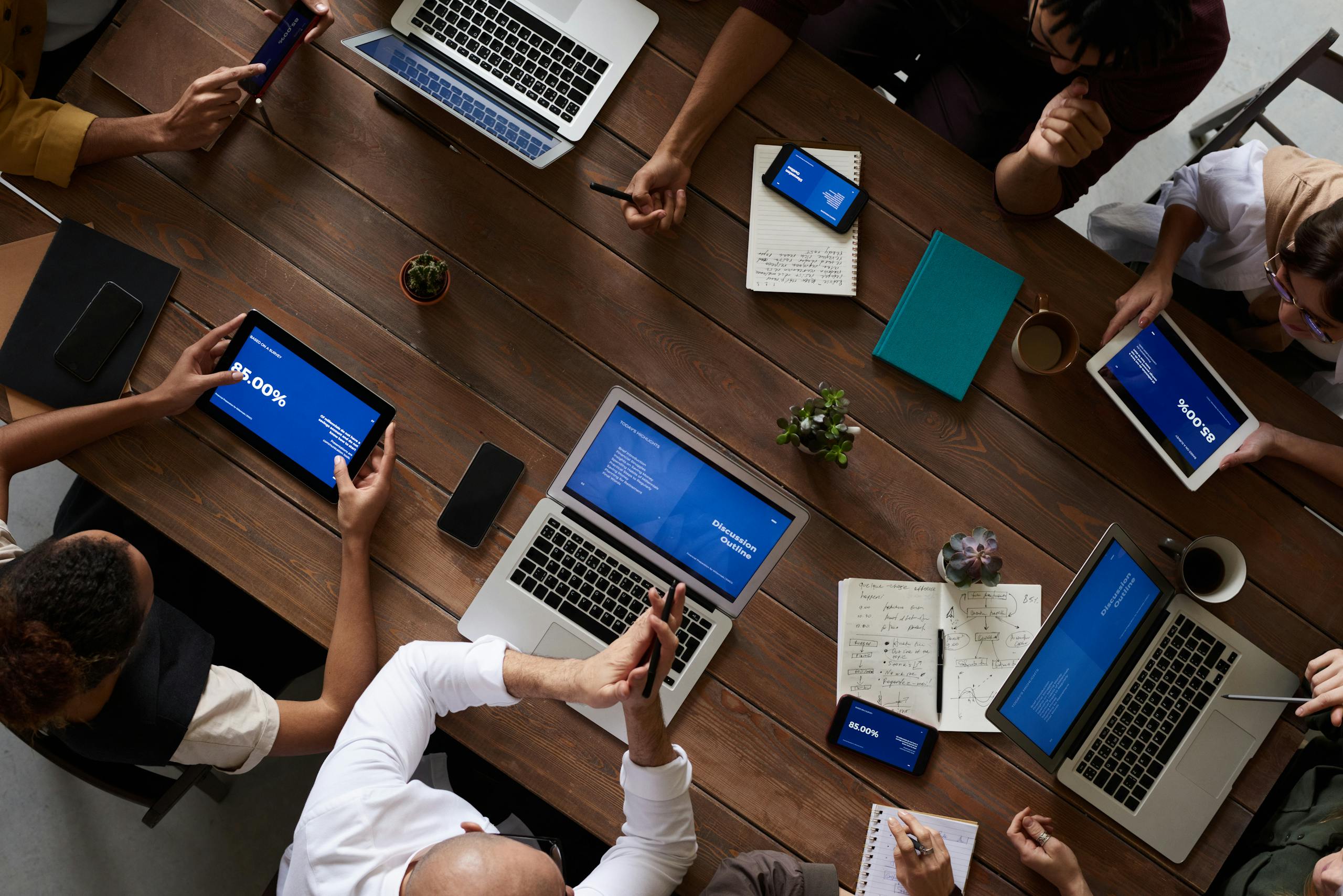 Team collaborating with cloud apps